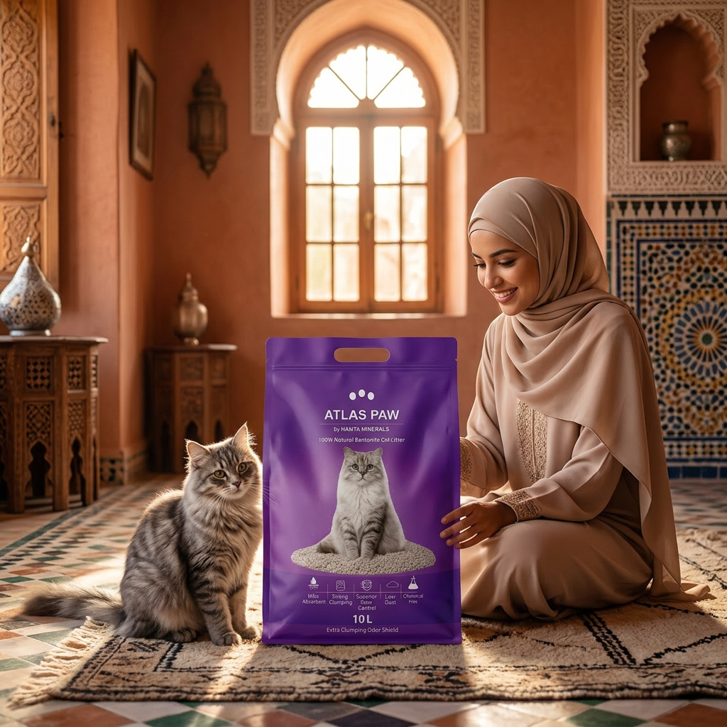 Chat dans un riad marocain